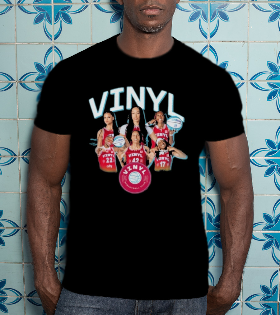 Vinyl Basketball Club Player Team Spirit With Basketball Stars T-Shirt