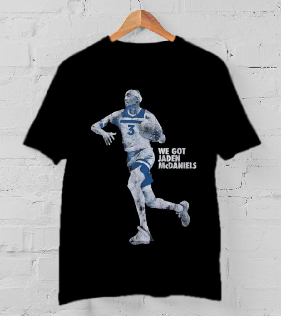 Jaden McDaniels Timberwolves Basketball Star Number 3 T-Shirt