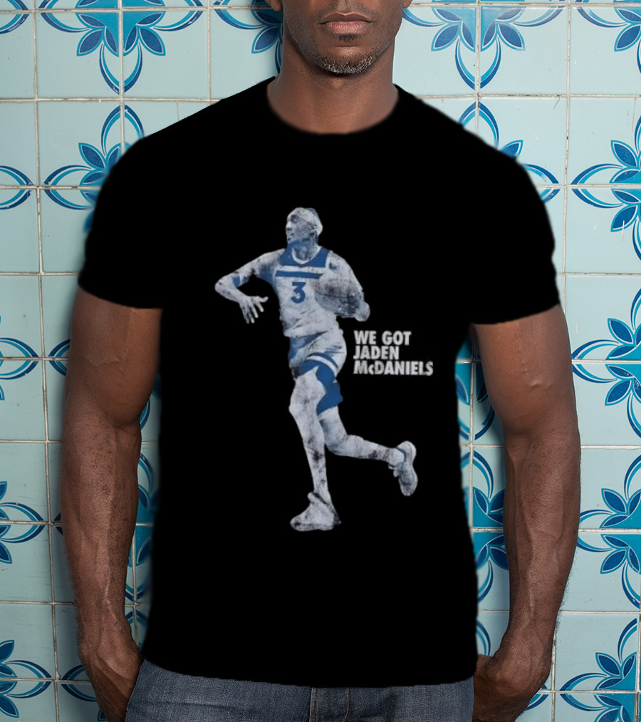 Jaden McDaniels Timberwolves Basketball Star Number 3 T-Shirt