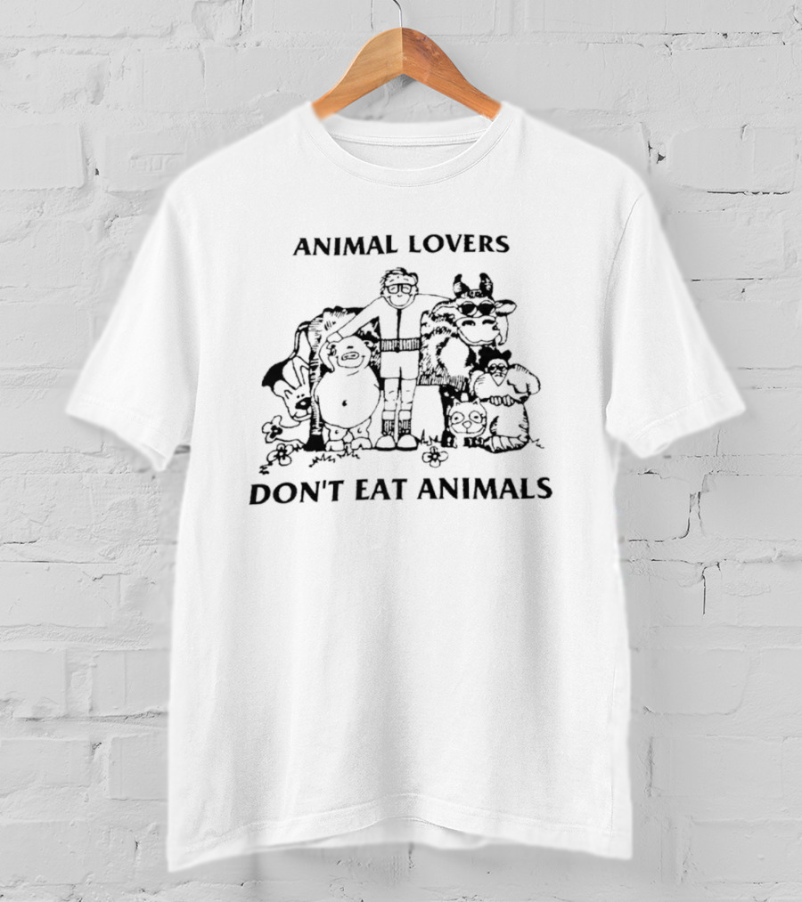 Animal Lovers Don't Eat Animals Group Hug Animals T-Shirt