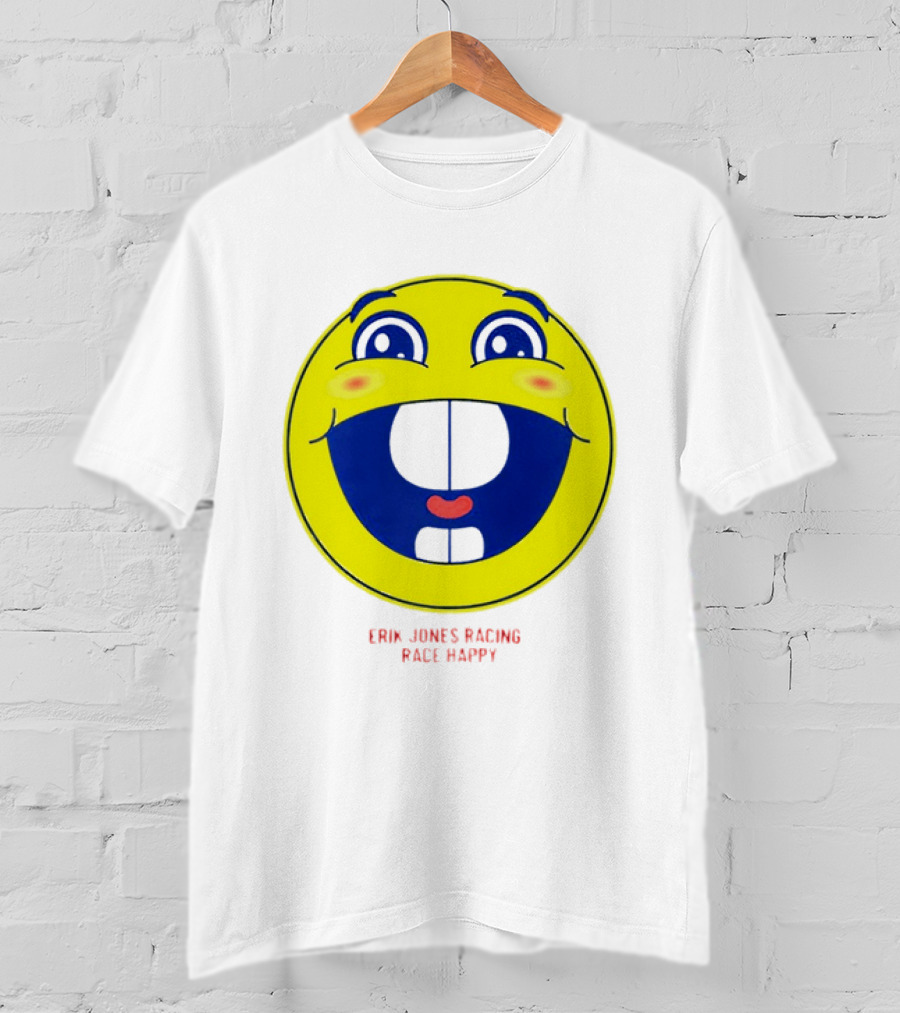 Erik Jones Racing Race Happy Yellow Smiley Face T-Shirt