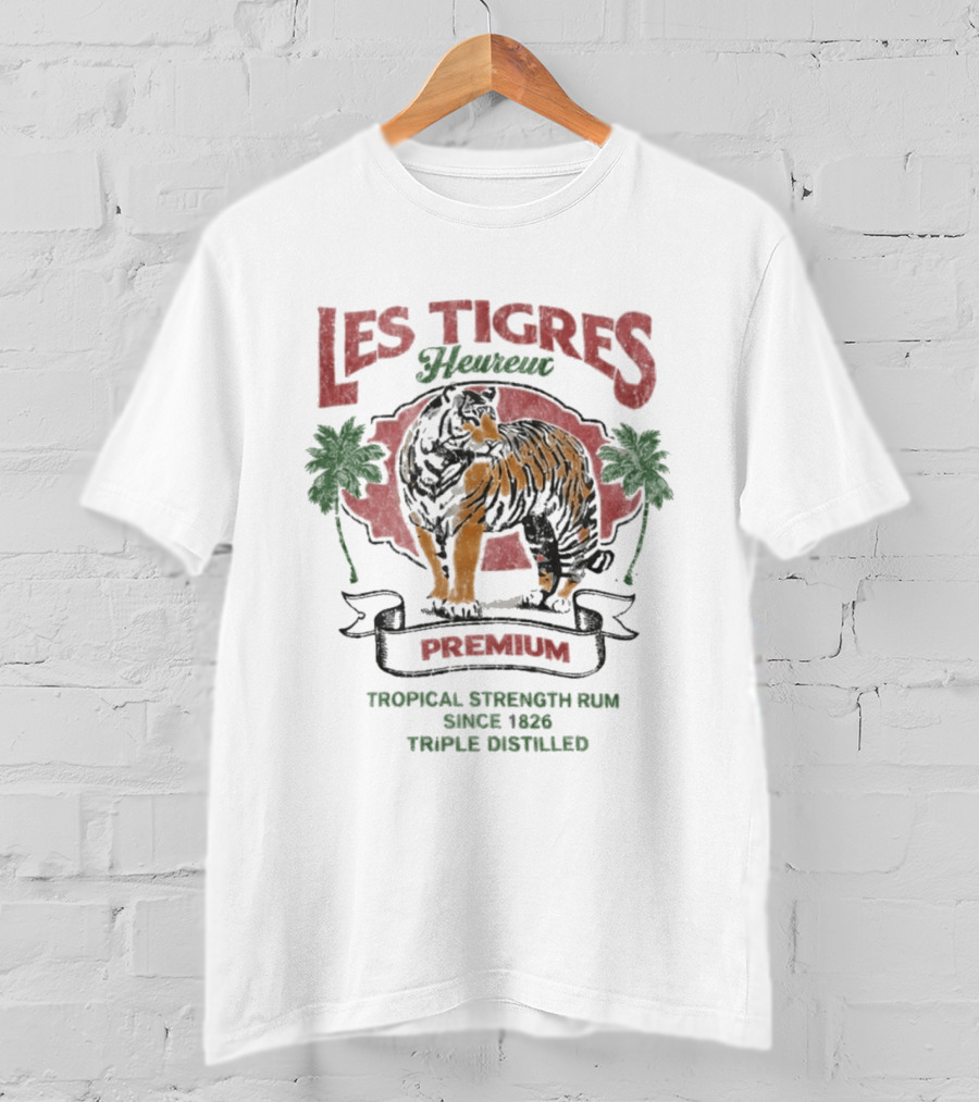 Les Tigres Premium Tropical Strength Rum Distilled Tiger T-Shirt