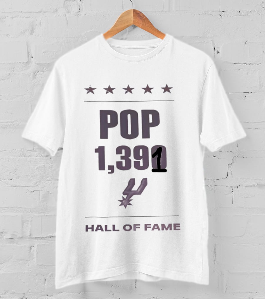 Gregg Popovich San Antonio Spurs POP 1391 Hall Of Fame Stars Basketball 2026 T-Shirt