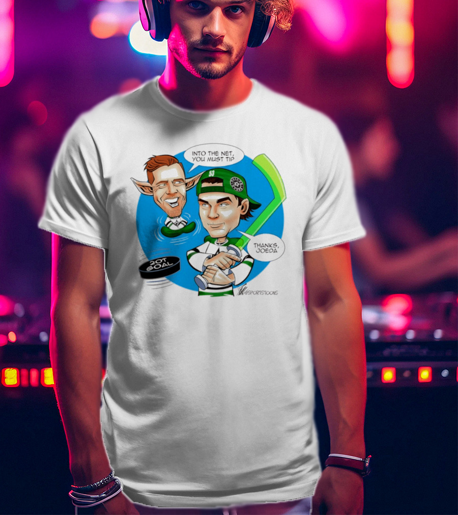 Joe Pavelski Wyatt Johnston Dallas Stars Into The Net You Must Tip T-Shirt