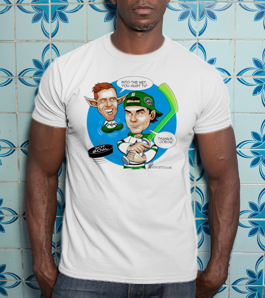 Joe Pavelski Wyatt Johnston Dallas Stars Into The Net You Must Tip T-Shirt