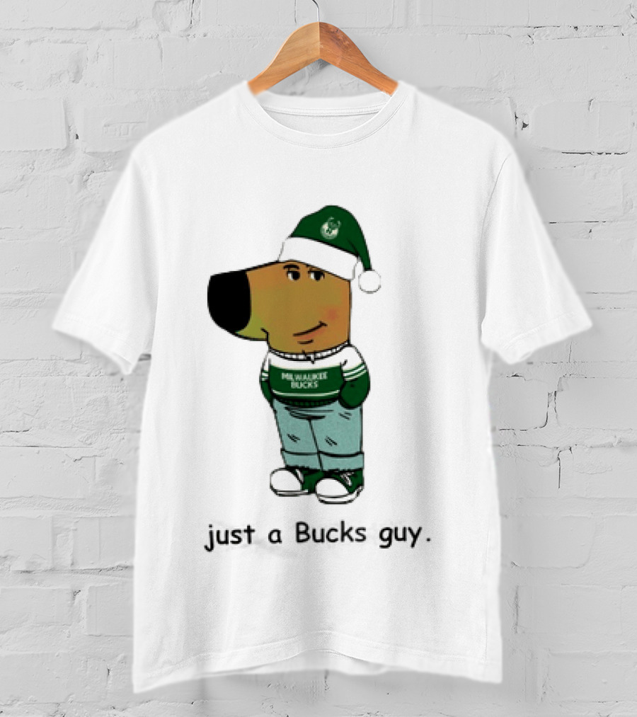 Milwaukee Bucks Chill Holiday Dog Character Just A Bucks Guy T-Shirt