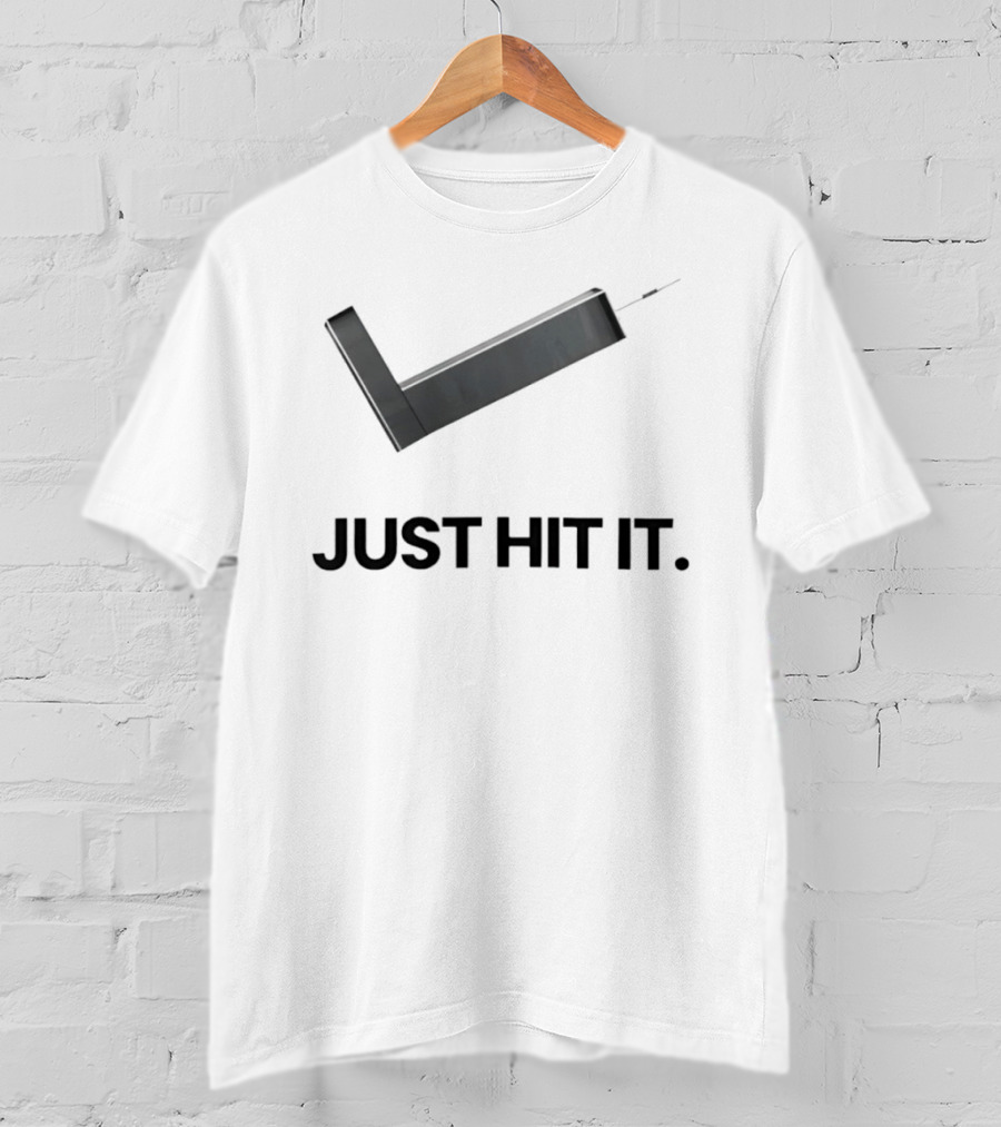 Just Hit It Nike Parody Putter Golf Satire T-Shirt