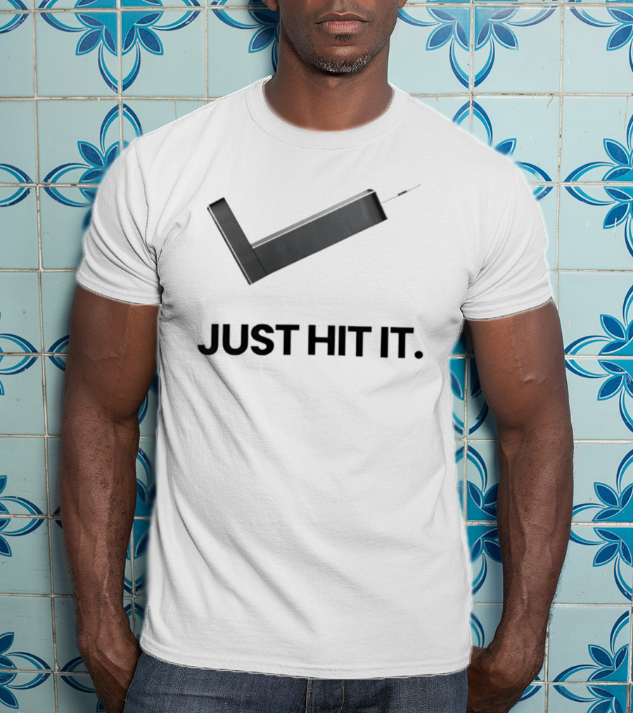 Just Hit It Nike Parody Putter Golf Satire T-Shirt