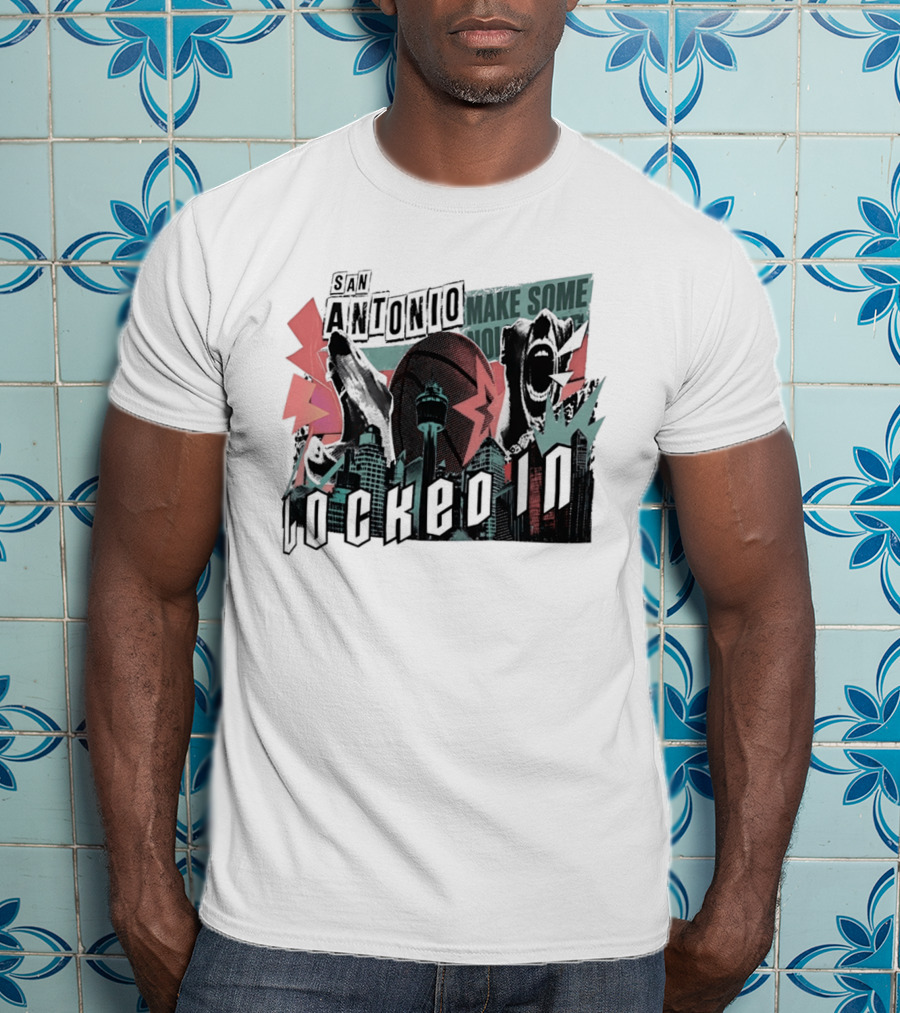 San Antonio Spurs Locked In 2026 Skyline City NBA Make Some Noise T-Shirt
