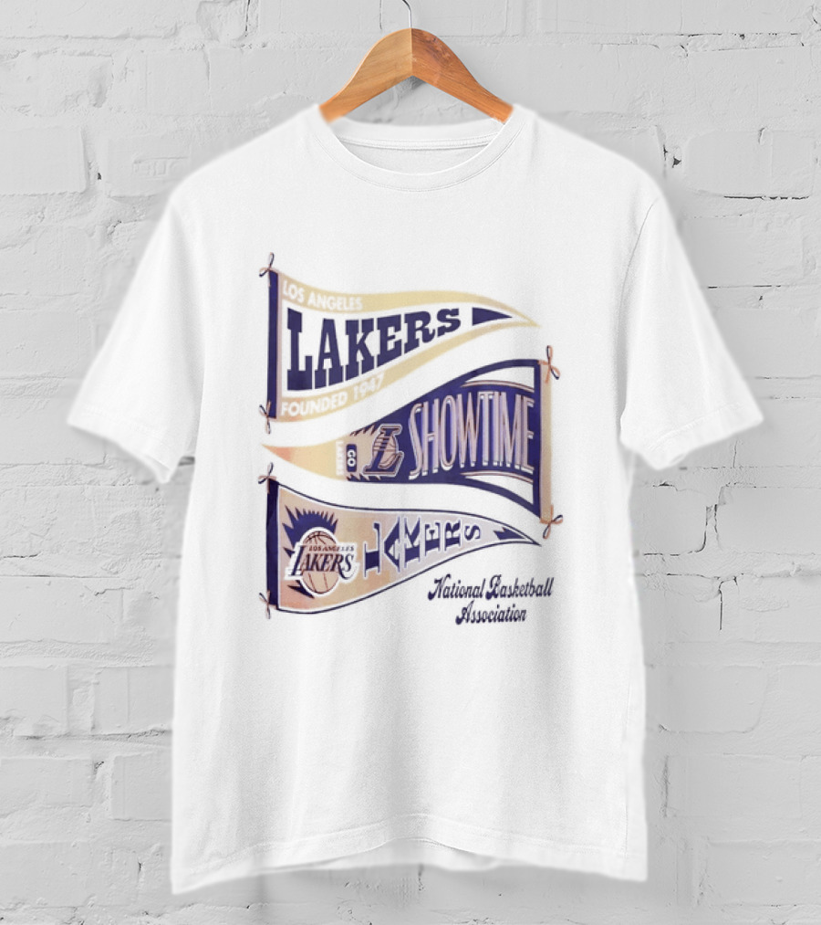 Lakers Showtime Banners Los Angeles Basketball Association T-Shirt
