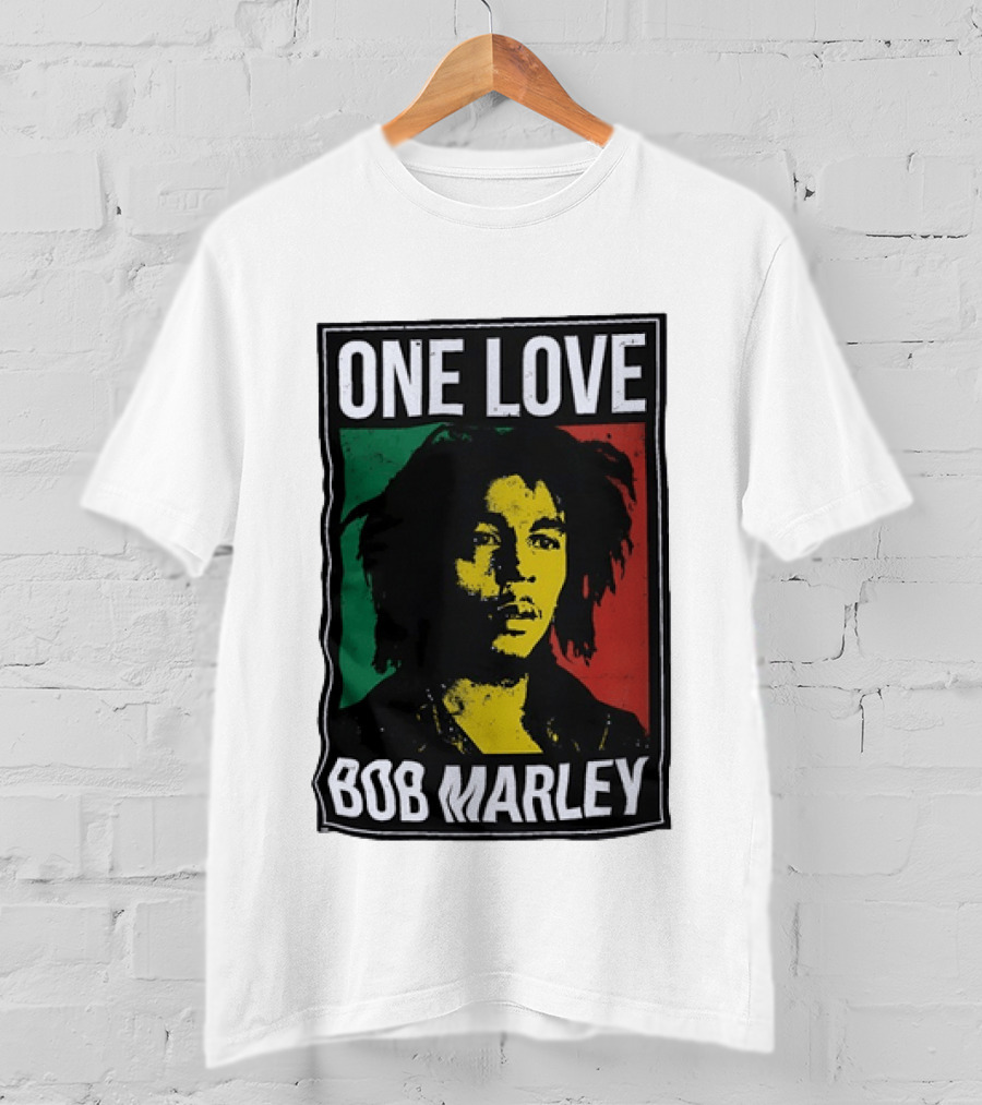 One Love Bob Marley Reggae Rastafarian Tricolor T-Shirt