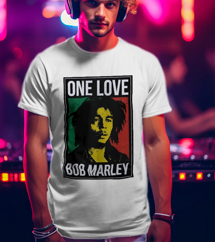 One Love Bob Marley Reggae Rastafarian Tricolor T-Shirt