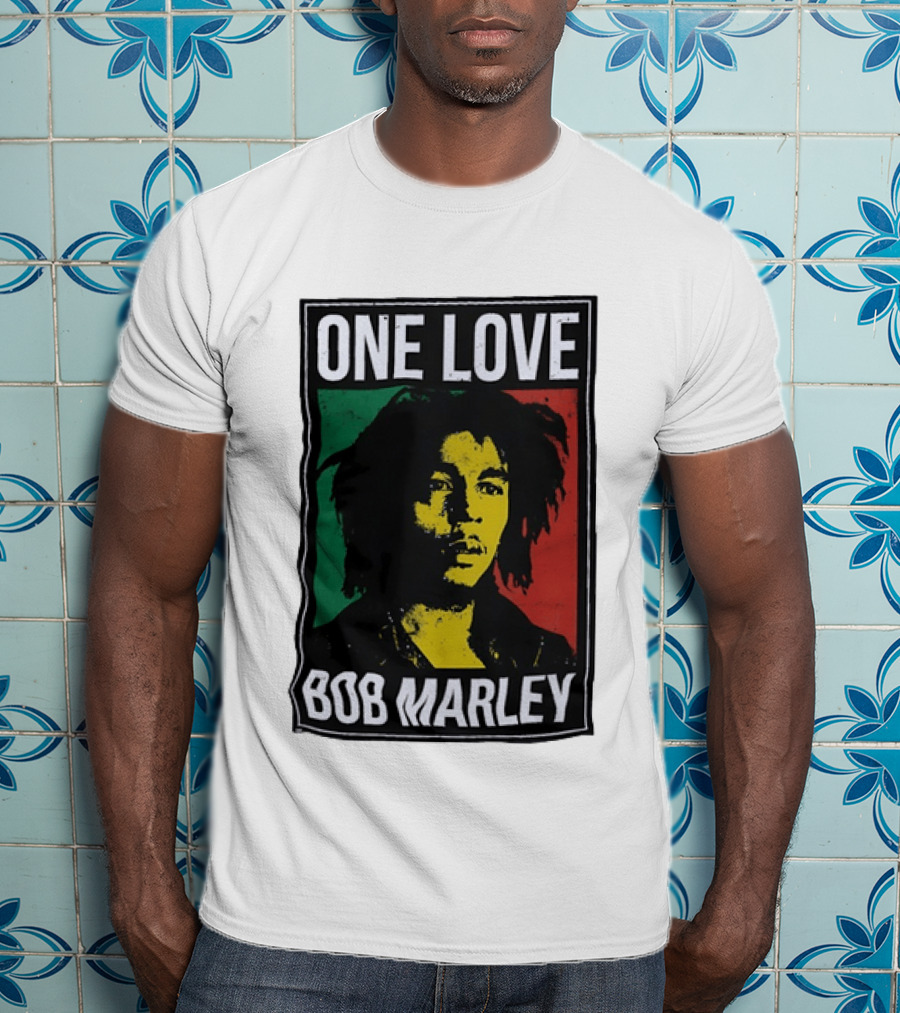 One Love Bob Marley Reggae Rastafarian Tricolor T-Shirt