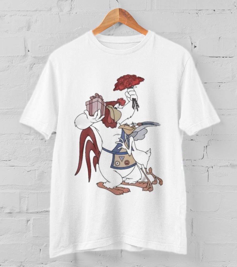 Foghorn Leghorn Miss Prissy Valentine Looney Tunes Classic Characters T-Shirt