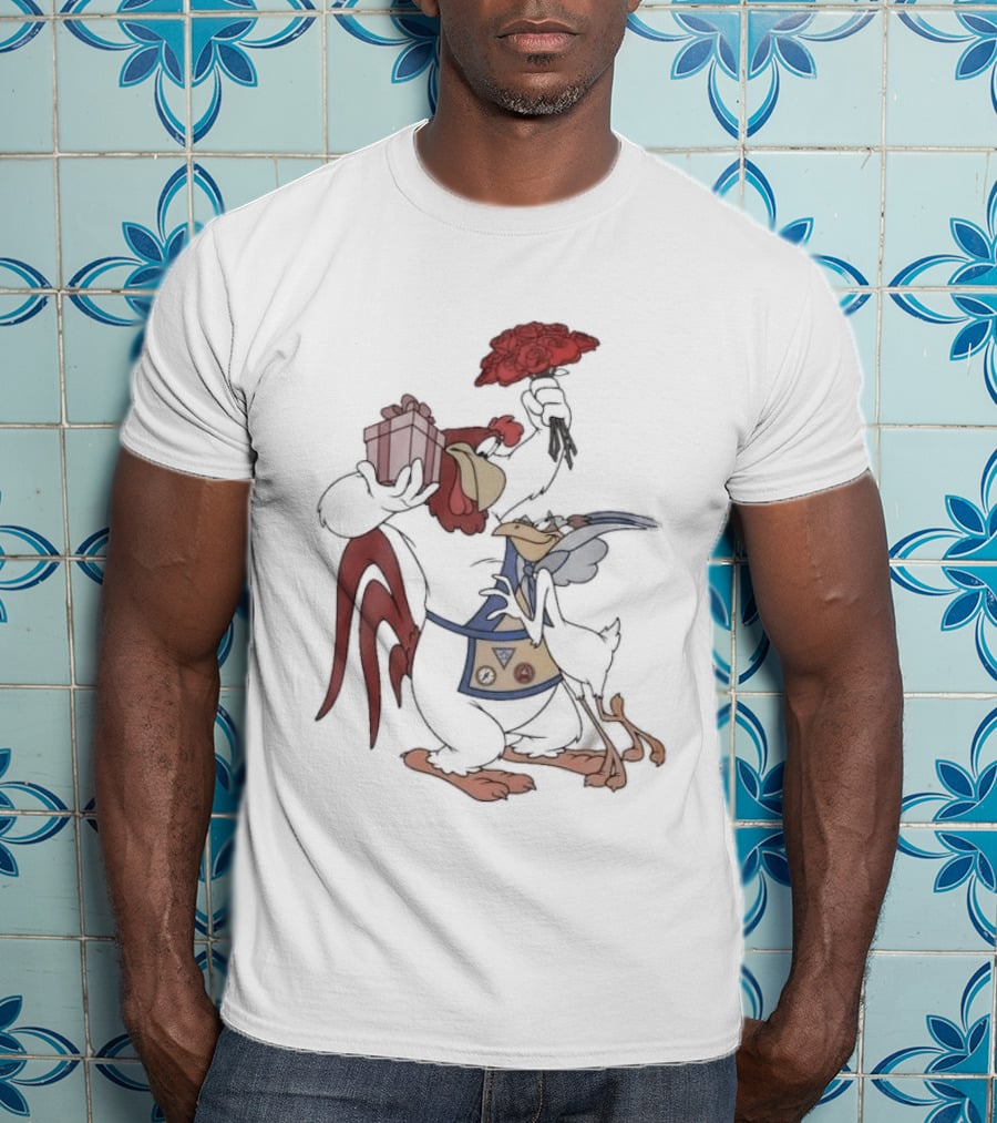 Foghorn Leghorn Miss Prissy Valentine Looney Tunes Classic Characters T-Shirt