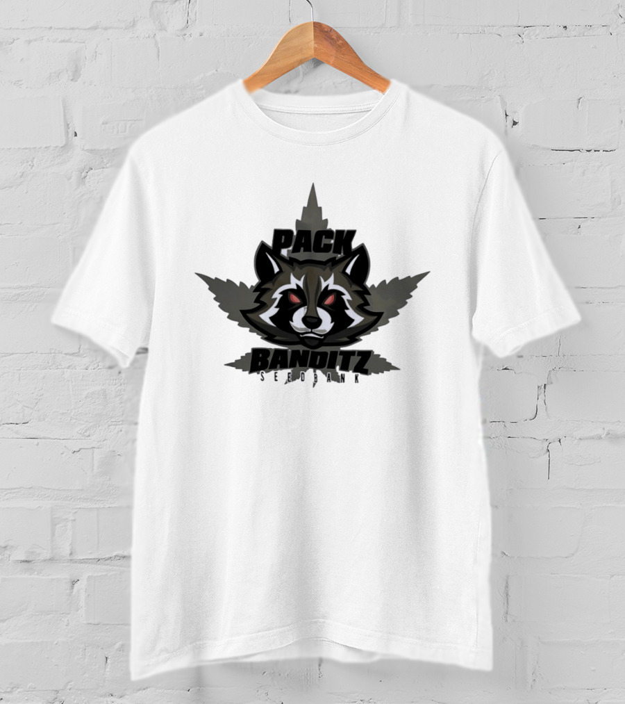 Pack Banditz Seed Bank Raccoon Weed Leaf T-Shirt