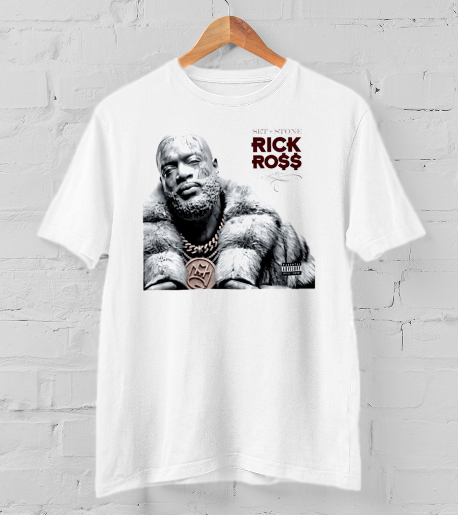 Rick Ross Set In Stone Album Cover Maybach Music Group Parental Advisory T-Shirt