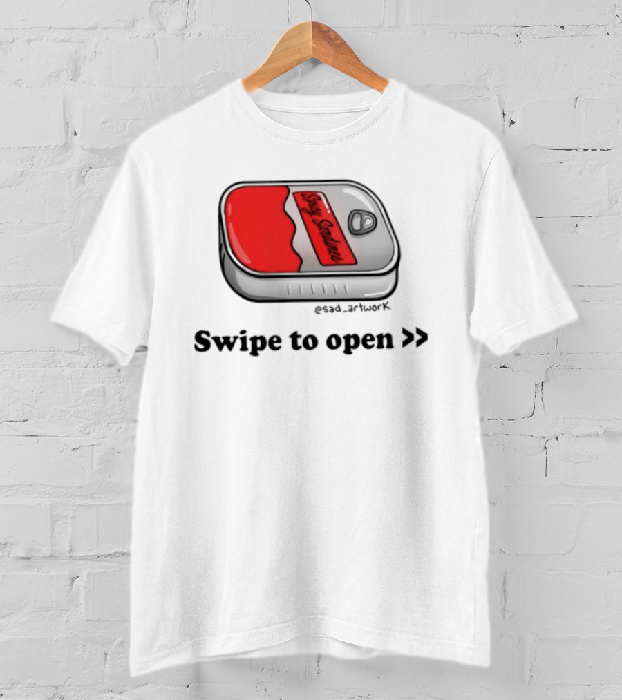 Spicy Sardines Swipe To Open Can Print T-Shirt