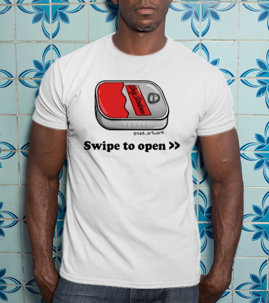 Spicy Sardines Swipe To Open Can Print T-Shirt