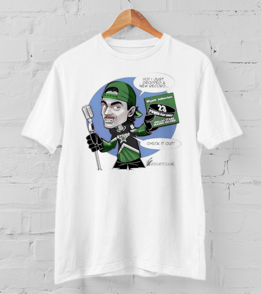 Wyatt Johnston Dallas Stars 23 Power Play Goals Celebration T-Shirt