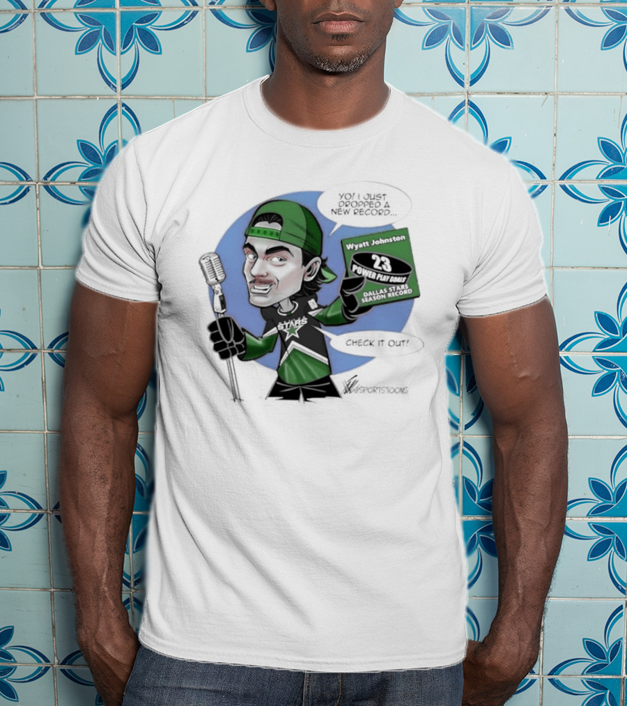 Wyatt Johnston Dallas Stars 23 Power Play Goals Celebration T-Shirt