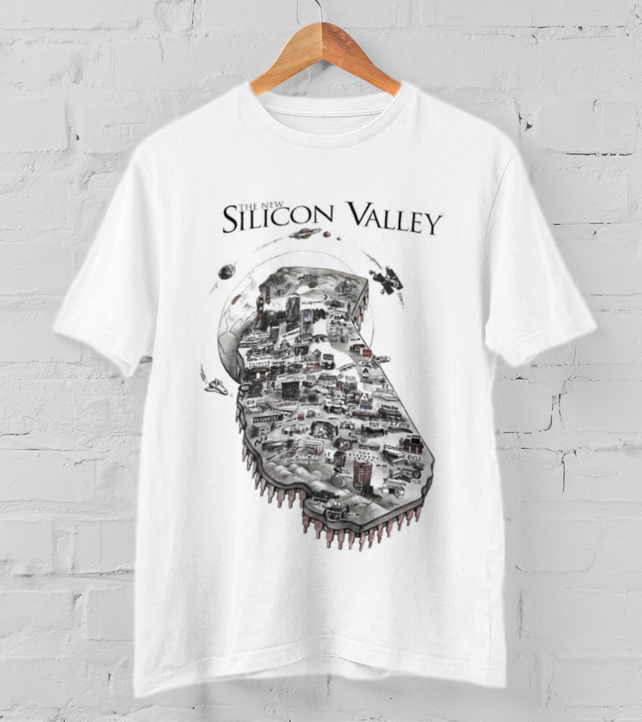 Silicon Valley Fly Map Circuit Board T-Shirt