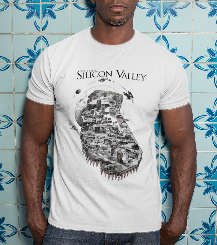 Silicon Valley Fly Map Circuit Board T-Shirt