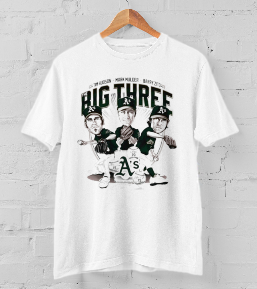 Tim Hudson Mark Mulder Barry Zito Big Three Oakland Athletics T-Shirt