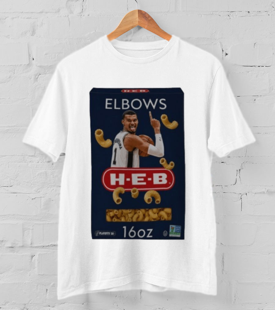 Victor Wembanyama Spurs HEB Elbows Meme 16oz Box T-Shirt