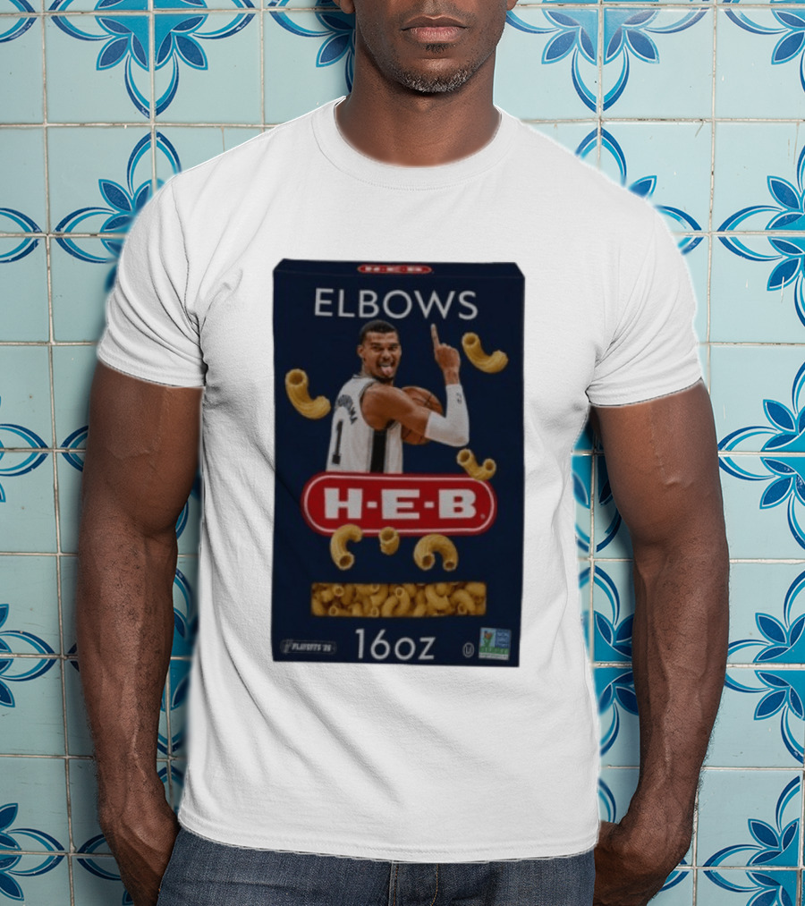 Victor Wembanyama Spurs HEB Elbows Meme 16oz Box T-Shirt