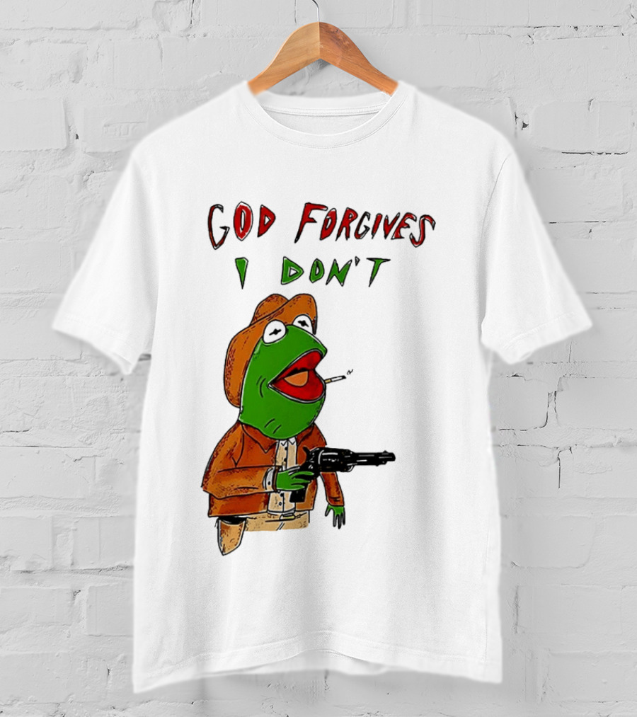 Yeehaw Kermit God Forgives I Don't Cowboy Humor T-Shirt