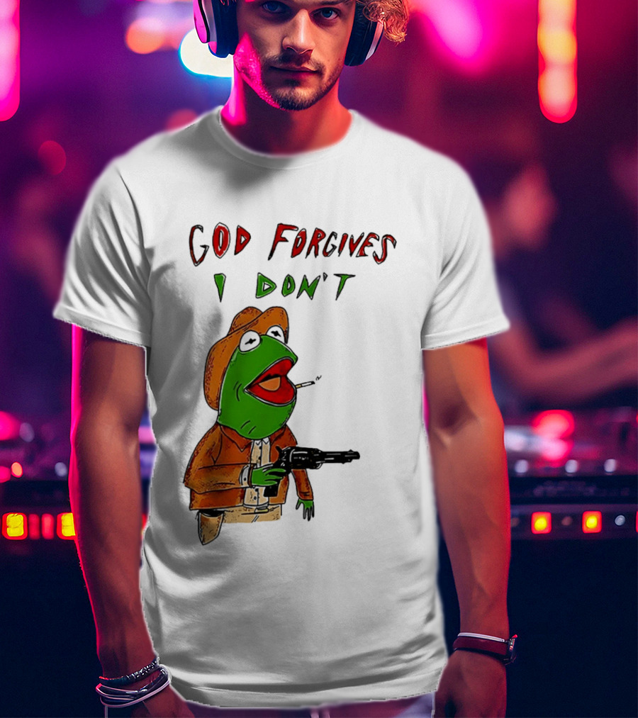 Yeehaw Kermit God Forgives I Don't Cowboy Humor T-Shirt