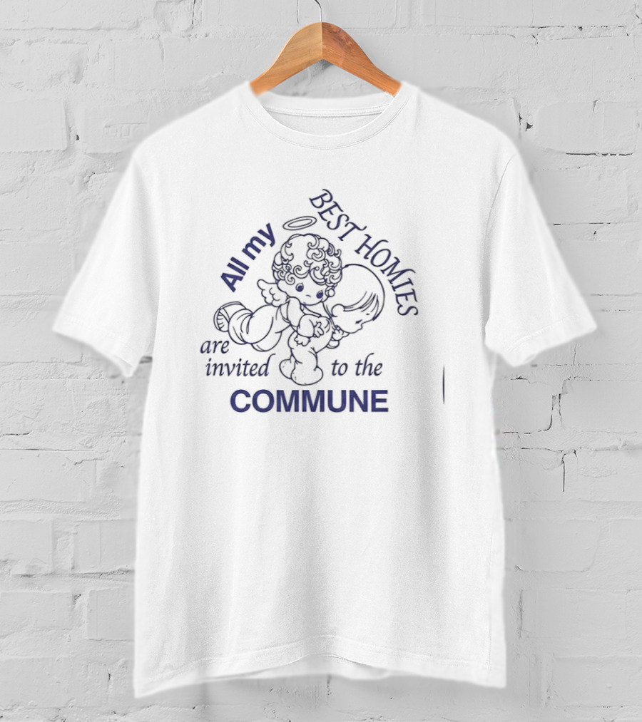 All My Best Homies Are Invited To The Commune Angel Graphic Crop Failure 2030 T-Shirt