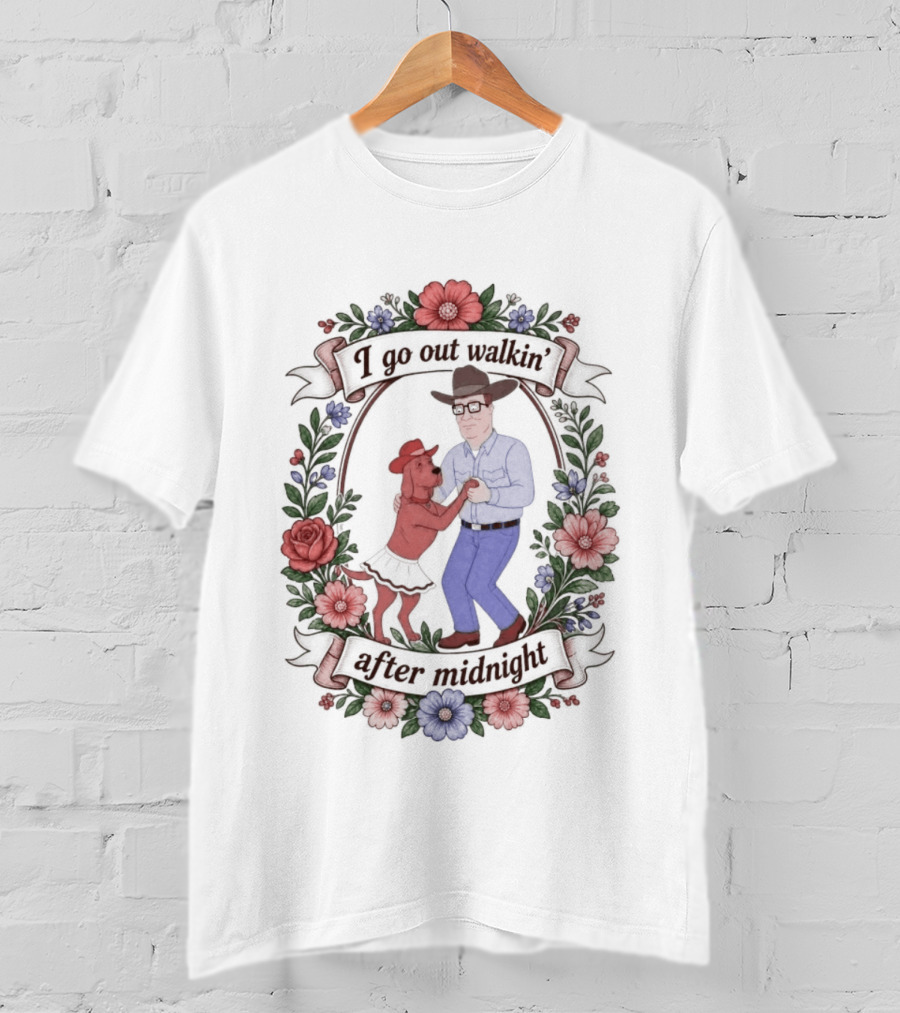 I Go Out Walkin' After Midnight With Dancing Man And Dog T-Shirt