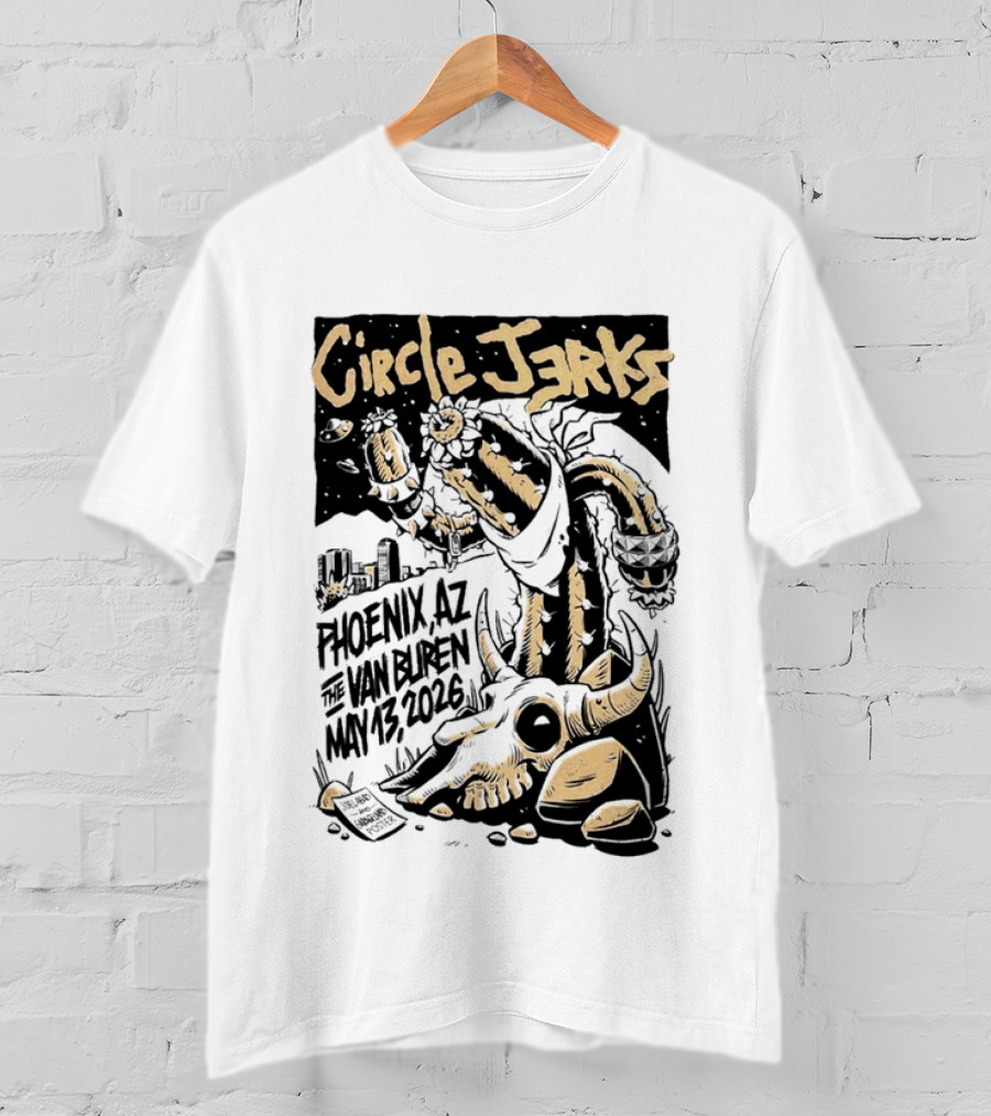 Circle Jerks Phoenix AZ The Van Buren May 13 2026 Skeleton T-Shirt