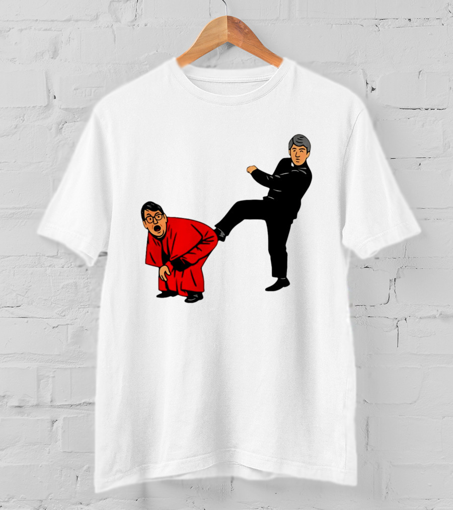 Kicking Random Man Up The Arse Funny Comic Scene T-Shirt