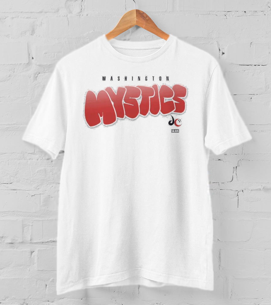 Washington Mystics Bubble Script Crop Mystics Basketball T-Shirt
