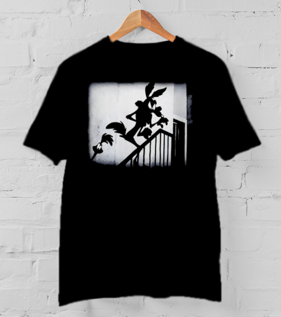 Wilesferatu Wile E. Coyote Road Runner Looney Tunes Silhouette Stairs T-Shirt