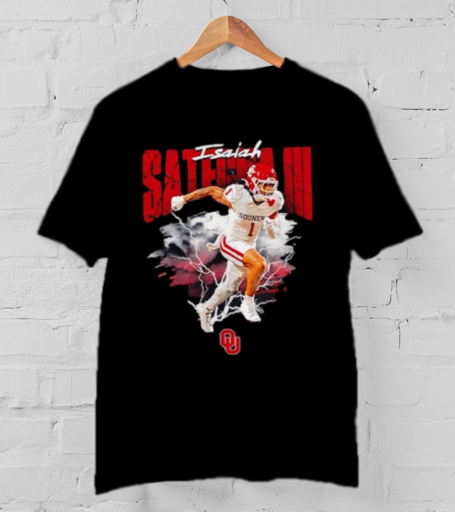 Oklahoma Sooners Isaiah Sategna III Lightning Burst Action T-Shirt