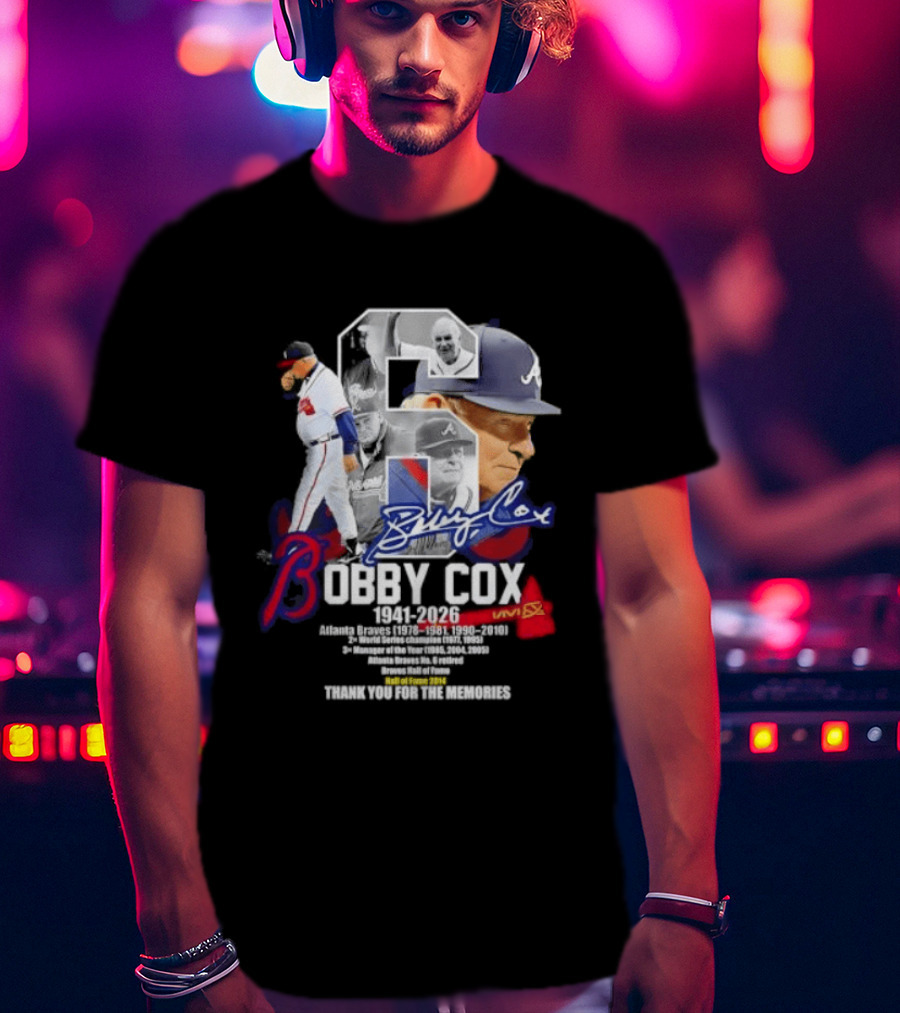 Bobby Cox Atlanta Braves Manager 1941 2026 Thank You For The Memories T-Shirt