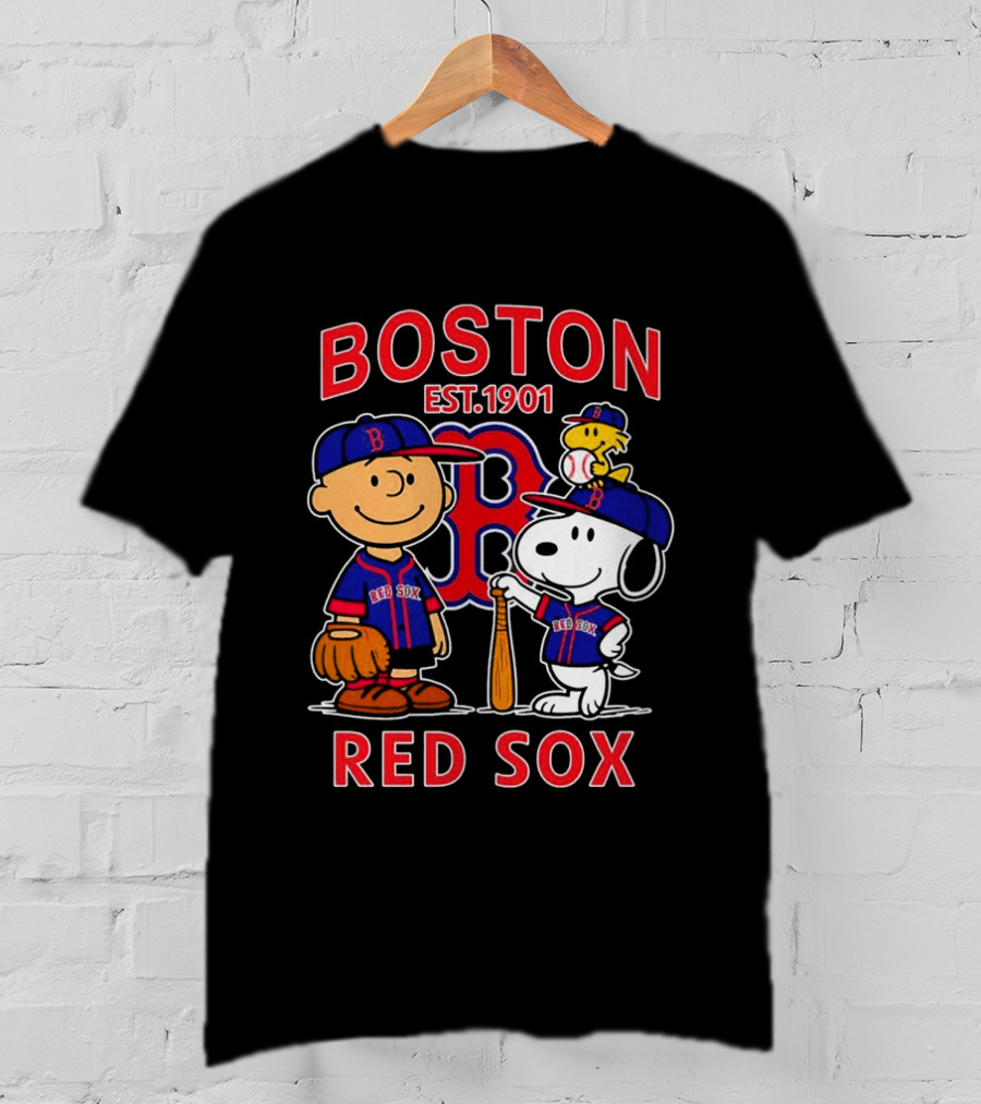 Boston Red Sox Peanuts Characters Est 1901 T-Shirt