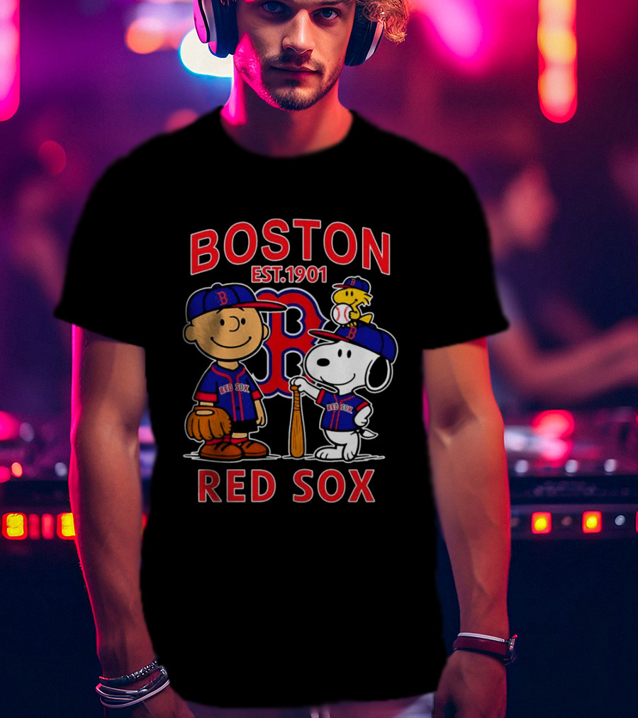 Boston Red Sox Peanuts Characters Est 1901 T-Shirt