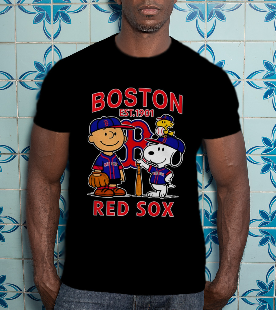 Boston Red Sox Peanuts Characters Est 1901 T-Shirt