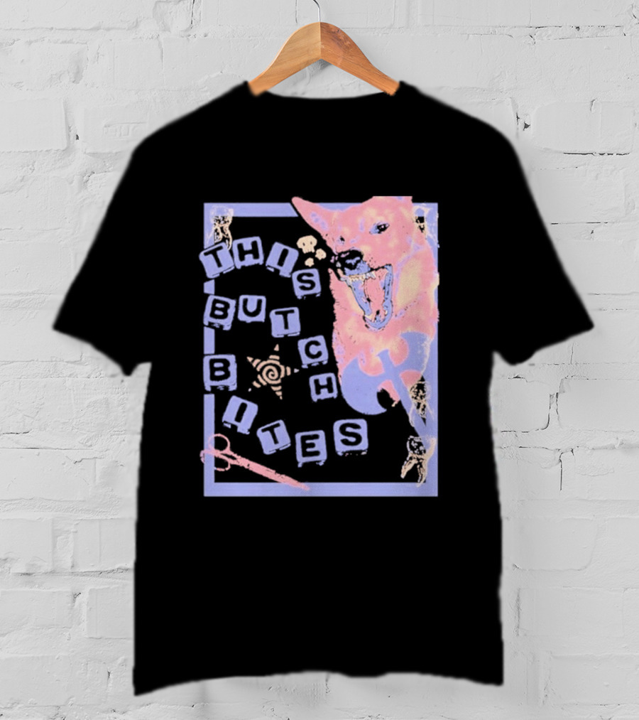 This Butch Bites Dog Retro Vibe Scissors And Blocks T-Shirt