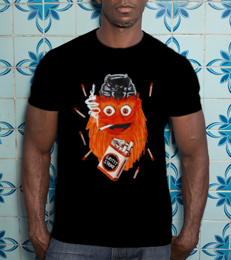 Gritty Strike Smoking Philadelphia Flyers Hockey 2026 T-Shirt