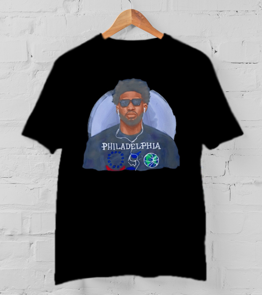 Philadelphia 76ers Joel Embiid Wearing Glasses NBA Basketball 2026 T-Shirt