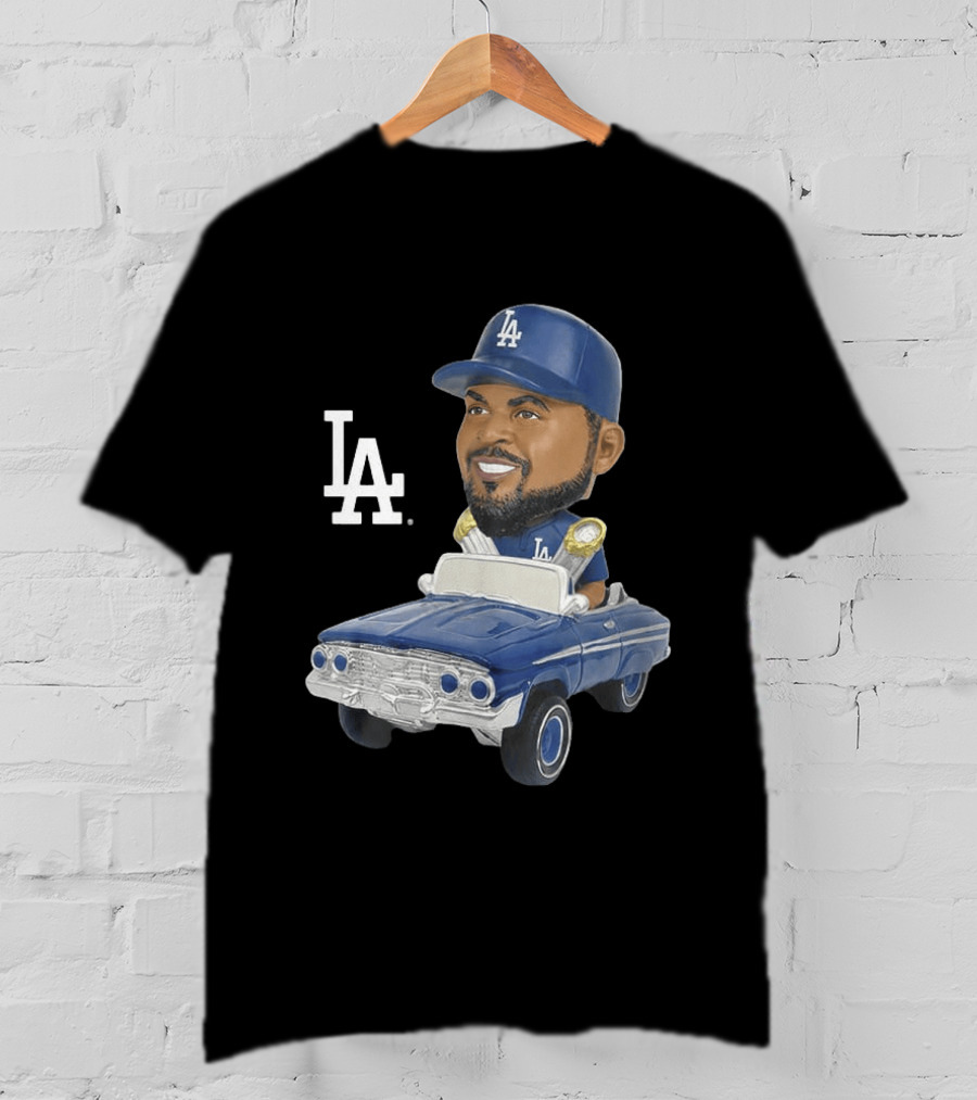 LA Dodgers Ice Cube Bobblehead Classic Cap Low Rider T-Shirt