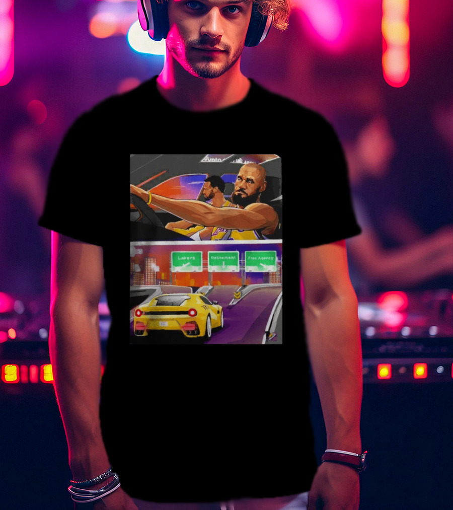 Lakers Lebron James Path: Retirement Versus Free Agency Decision Journey T-Shirt