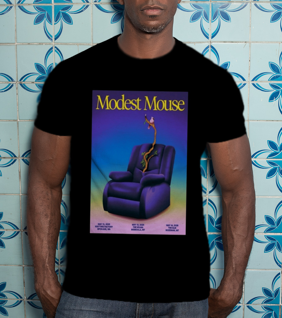Modest Mouse Tour May 2026 Recliner And Tree Bozeman MT The Elm T-Shirt