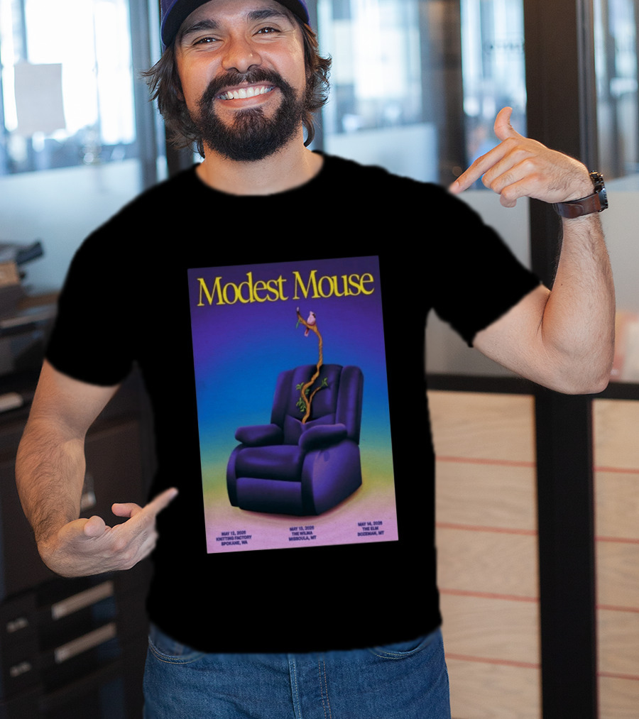 Modest Mouse Tour May 2026 Recliner And Tree Bozeman MT The Elm T-Shirt